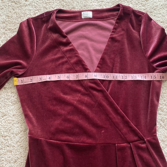 A New Day Velvet Long Sleeve V Neck Dress - Picture 7 of 13